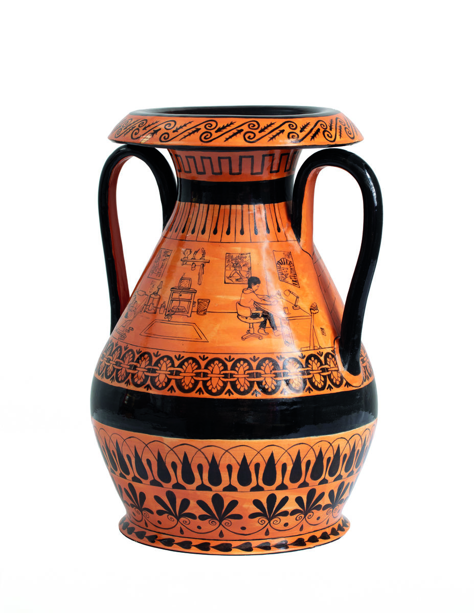 A modern version of an ancient Greek pot. 