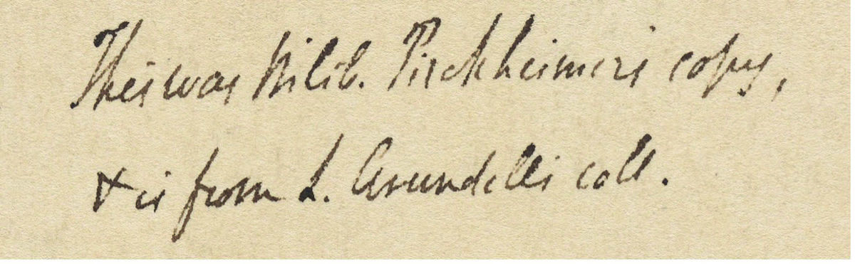 Inscription written in script on a cream background.